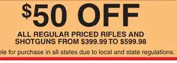Dunham's Sports ALL REGULAR PRICED RIFLES AND SHOTGUN offer
