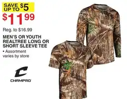 Dunham's Sports MEN'S OR YOUTH REALTREE LONG OR SHORT SLEEVE TEE offer