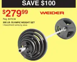 Dunham's Sports WEIDER 300 LB. OLYMPIC WEIGHT SET offer
