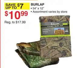 Dunham's Sports BURLAP offer