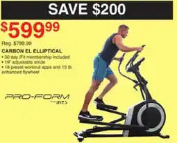 Dunham's Sports PRO-FORM CARBON EL ELLIPTICAL offer