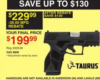 Dunham's Sports G2X 9MM offer