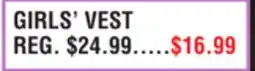 Dunham's Sports GIRLS' VEST offer