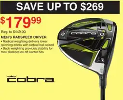 Dunham's Sports COBRA MEN'S RADSPEED DRIVER offer
