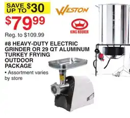 Dunham's Sports 8 HEAVY-DUTY ELECTRIC GRINDER OR 29 QT ALUMINUM TURKEY FRYING OUTDOOR PACKAGE offer