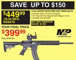 Dunham's Sports M&P 15-22 SPORT WITH RED DOT SEMI-AUTO offer