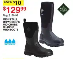 Dunham's Sports MEN'S TALL OR WOMEN'S MID CHORE CLASSIC MUD BOOTS offer