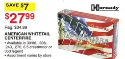 Dunham's Sports HORNADY AMERICAN WHITETAIL CENTERFIRE offer