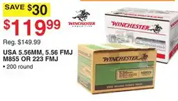 Dunham's Sports WINCHESTER USA 5.56MM, 5.56 FMJ M855 OR 223 FMJ offer