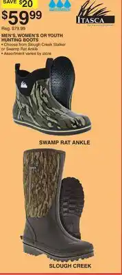 Dunham's Sports ITASCA MEN'S, WOMEN'S OR YOUTH HUNTING BOOTS offer