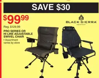 Dunham's Sports BLACK SIERRA PRO SERIES OR HI LINE ADJUSTABLE SWIVEL CHAIR offer