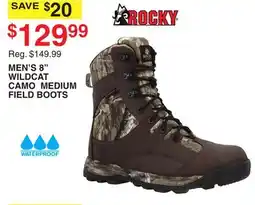 Dunham's Sports ROCKY MEN'S 8 WILDCAT CAMO MEDIUM FIELD BOOTS offer