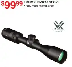 Dunham's Sports VORTEX OPTICS TRIUMPH 3-9X40 SCOPE offer