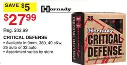 Dunham's Sports HORNADY CRITICAL DEFENSE offer