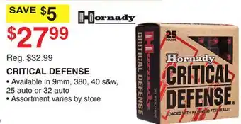 Dunham's Sports HORNADY CRITICAL DEFENSE offer