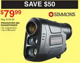 Dunham's Sports SIMMONS PROHUNTER 800 RANGEFINDER offer