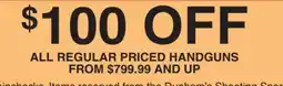Dunham's Sports ALL REGULAR HANDGUNS offer