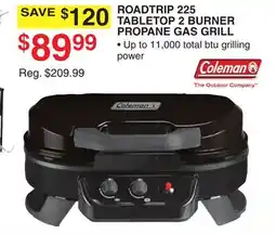 Dunham's Sports COLEMAN ROADTRIP 225 TABLETOP 2 BURNER PROPANE GAS GRILL offer