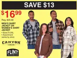 Dunham's Sports MEN'S SHIRT JACKET OR WOMEN'S SHIRT JACKET offer