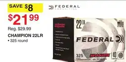 Dunham's Sports FEDERAL AMMUNITION CHAMPION 22LR offer