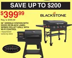 Dunham's Sports 36 GRIDDLE STATION WITH HOOD OR BLACK LABEL SERIES PELLET GRILL WITH WI-FI CONTROL offer