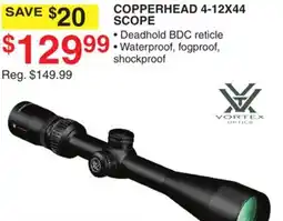 Dunham's Sports VORTEX OPTICS COPPERHEAD 4-12X44 SCOPE offer