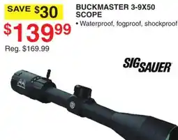 Dunham's Sports SIG SAUER BUCKMASTER 3-9X50 SCOPE offer