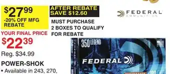 Dunham's Sports FEDERAL POWER-SHOK offer