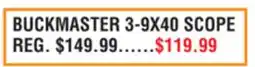 Dunham's Sports BUCKMASTER 3-9X40 SCOPE offer