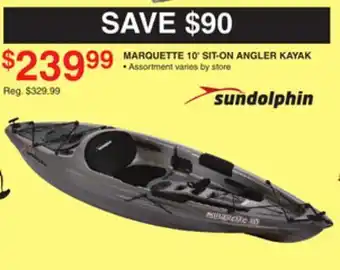 Dunham's Sports SUNDOLPHIN MARQUETTE 10' SIT-ON ANGLER KAYAK offer