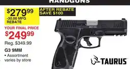 Dunham's Sports TAURUS G3 9MM offer