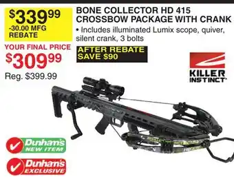 Dunham's Sports BONE COLLECTOR HD 415 CROSSBOW PACKAGE WITH CRANK offer