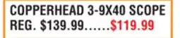 Dunham's Sports COPPERHEAD 3-9X40 SCOPE offer