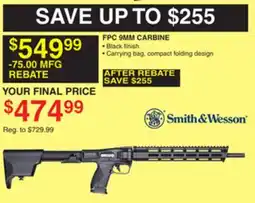 Dunham's Sports SMITH & WESSON FPC 9MM CARBINE offer