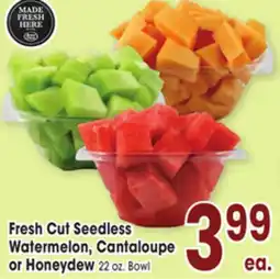 Jewel-Osco Fresh Cut Seedless Watermelon, Cantaloupe or Honeydew offer