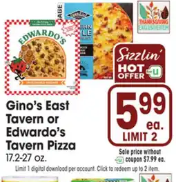 Jewel-Osco Gino's East Tavern or Edwardo's Tavern Pizza offer