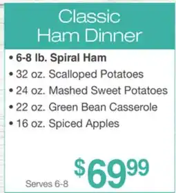 Jewel-Osco Classic Ham Dinner offer
