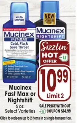 Jewel-Osco Mucinex Fast Max or Nightshift offer