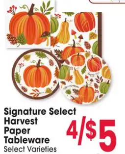 Jewel-Osco Signature Select Harvest Paper Tableware offer