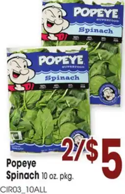 Jewel-Osco Popeye Spinach offer
