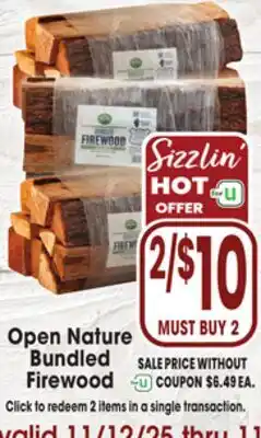 Jewel-Osco Open Nature Bundled Firewood offer