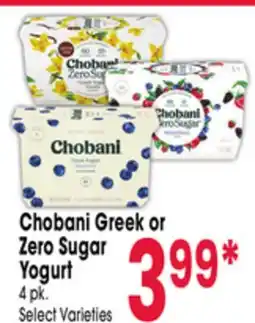 Jewel-Osco Chobani Greek or Zero Sugar Yogurt offer