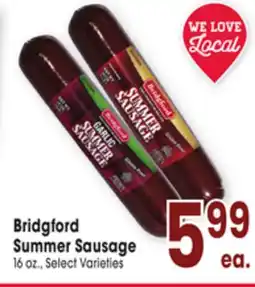 Jewel-Osco Bridgford Summer Sausage offer