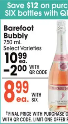 Jewel-Osco Barefoot Bubbly offer