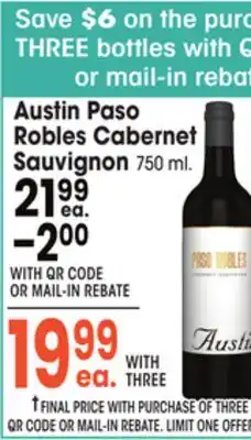 Jewel-Osco Austin Paso Robles Cabernet Sauvignon offer