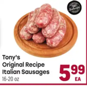 Tony’s Fresh Market Tony's Original Recipe Italian Sausages offer