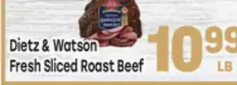 Tony’s Fresh Market Dietz & Watson Fresh Sliced Roast Beef offer