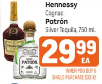 Tony’s Fresh Market Hennessy Cognac, Patrón Silver offer