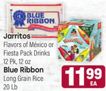 Tony’s Fresh Market Jarritos Flavors of México or Fiesta Pack Drinks 12 Pk, 12 oz Blue Ribbon Long Grain Rice 20 Lb offer