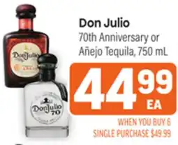 Tony’s Fresh Market Don Julio 70th Anniversary or Añejo Tequila offer
